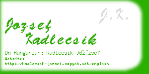 jozsef kadlecsik business card